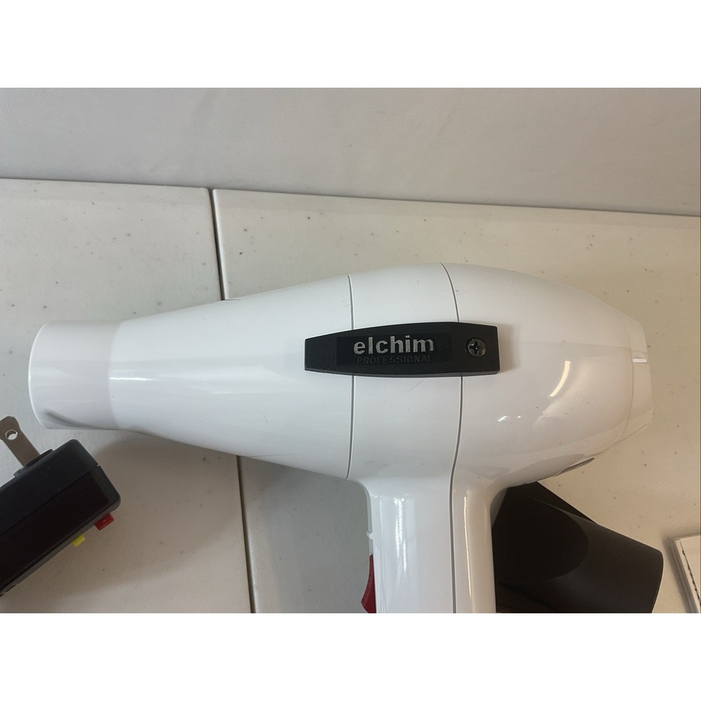 Elchim 2001 high pressure Professional Salon Hair Dryer WHITE Italy + Diffuser - Picture 5 of 10